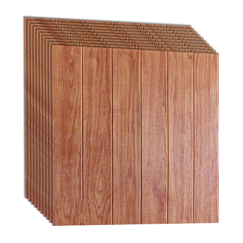 Modern Wall Paneling Peel and Stick Wood Effect Design Rectangle Wall Paneling Maroon Clearhalo 'Flooring 'Home Improvement' 'home_improvement' 'home_improvement_wall_paneling' 'Wall Paneling' 'wall_paneling' 'Walls & Ceilings' Walls and Ceiling' 6887752