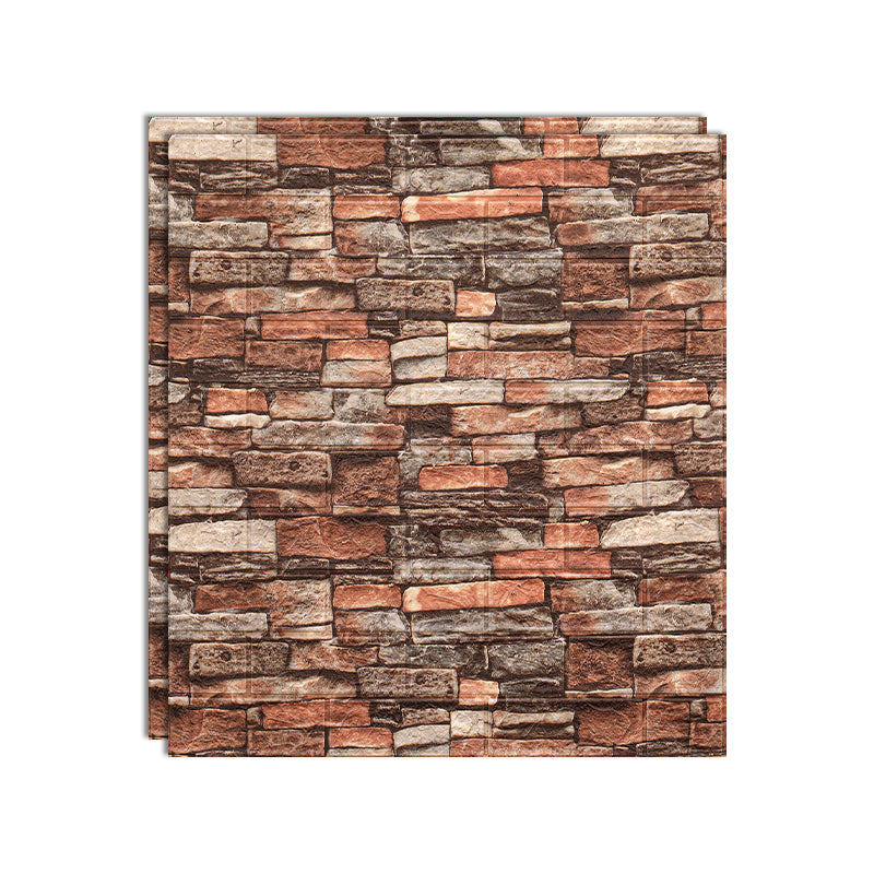 Industrial Waterproof Wall Paneling Peel and Stick Design Wall Paneling Brick Red 0.12" Clearhalo 'Flooring 'Home Improvement' 'home_improvement' 'home_improvement_wall_paneling' 'Wall Paneling' 'wall_paneling' 'Walls & Ceilings' Walls and Ceiling' 6887758