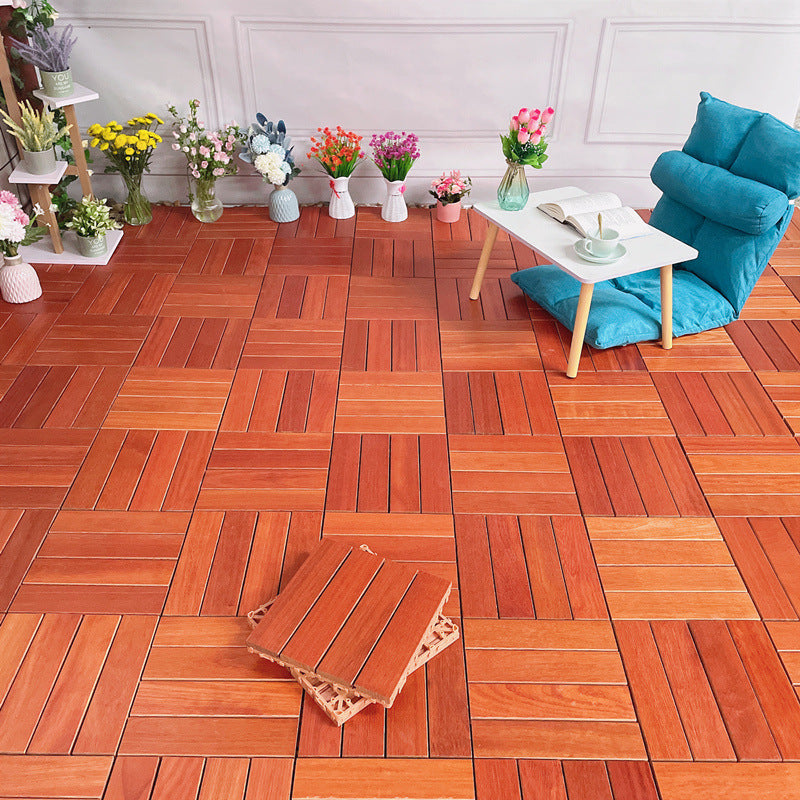 Vintage Wooden Flooring Waterproof Plank Flooring with Click Lock Red Brown Clearhalo 'Flooring 'Hardwood Flooring' 'hardwood_flooring' 'Home Improvement' 'home_improvement' 'home_improvement_hardwood_flooring' Walls and Ceiling' 6888026