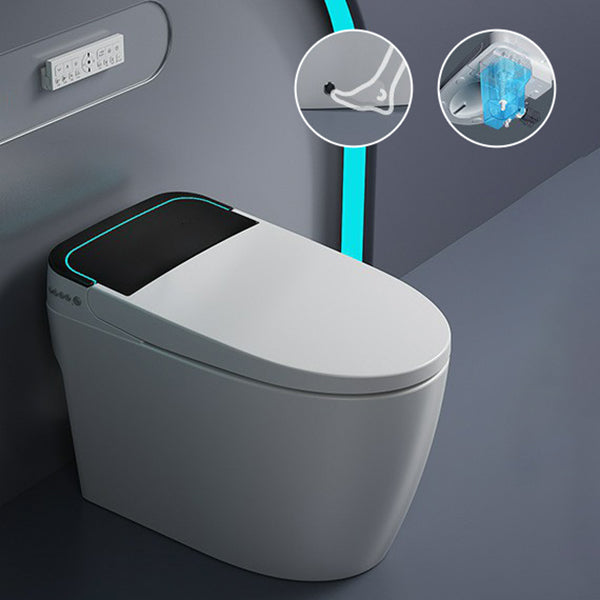 Modern Toilet Bowl All-In-One ABS Floor Mounted Siphon Jet Urine Toilet Foot Touch Flush (Standard Configuration) Clearhalo 'Bathroom Remodel & Bathroom Fixtures' 'Home Improvement' 'home_improvement' 'home_improvement_toilets' 'Toilets & Bidets' 'Toilets' 6888272