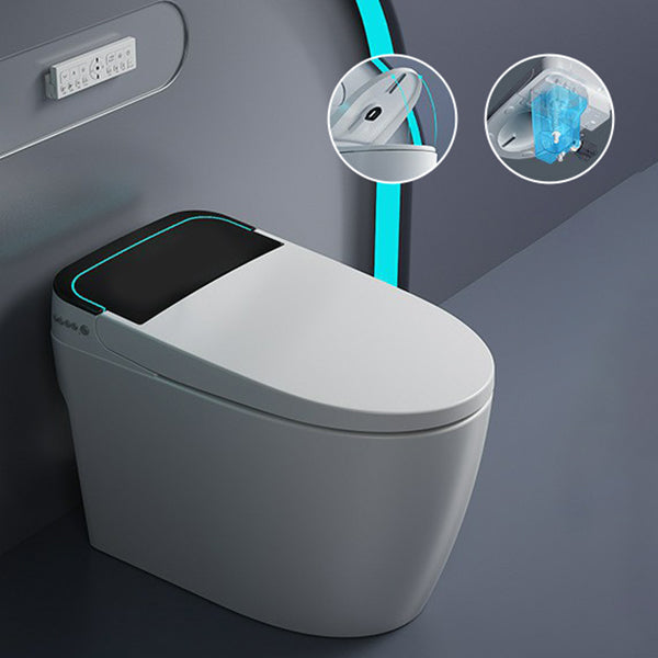 Modern Toilet Bowl All-In-One ABS Floor Mounted Siphon Jet Urine Toilet Automatic Lid( Top Configuration) Clearhalo 'Bathroom Remodel & Bathroom Fixtures' 'Home Improvement' 'home_improvement' 'home_improvement_toilets' 'Toilets & Bidets' 'Toilets' 6888275