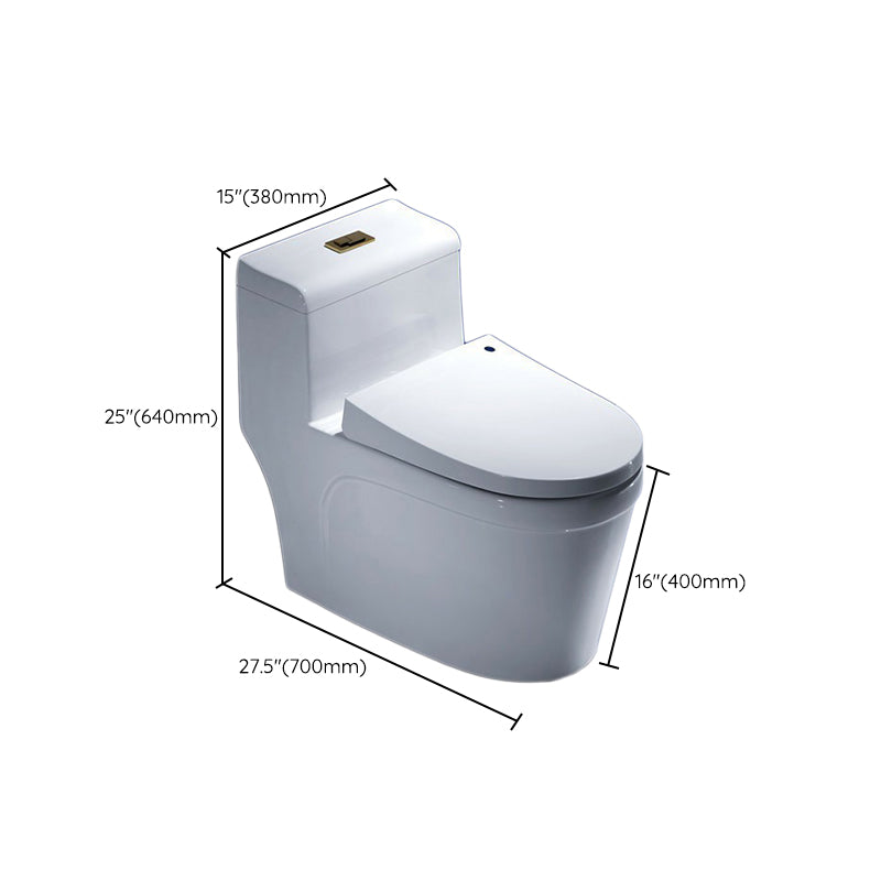 Traditional Toilet Bowl One Piece Floor Mounted Siphon Jet Porcelain Toilet Clearhalo 'Bathroom Remodel & Bathroom Fixtures' 'Home Improvement' 'home_improvement' 'home_improvement_toilets' 'Toilets & Bidets' 'Toilets' 6888589