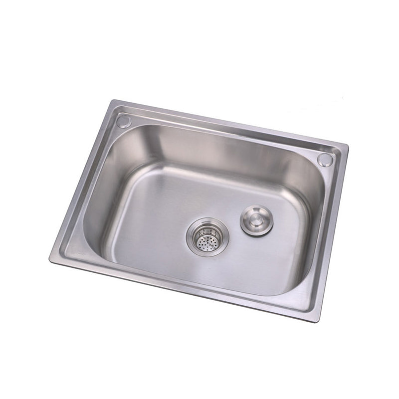 Scratchproof Kitchen Sink Stainless Steel 1 Holes Drop-In Kitchen Sink Only Stainless Steel 304 21"L x 15"W x 8"H Clearhalo 'Home Improvement' 'home_improvement' 'home_improvement_kitchen_sinks' 'Kitchen Remodel & Kitchen Fixtures' 'Kitchen Sinks & Faucet Components' 'Kitchen Sinks' 'kitchen_sinks' 6890238