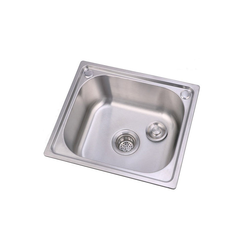 Scratchproof Kitchen Sink Stainless Steel 1 Holes Drop-In Kitchen Sink Only Stainless Steel 304 18"L x 15"W x 8"H Clearhalo 'Home Improvement' 'home_improvement' 'home_improvement_kitchen_sinks' 'Kitchen Remodel & Kitchen Fixtures' 'Kitchen Sinks & Faucet Components' 'Kitchen Sinks' 'kitchen_sinks' 6890239