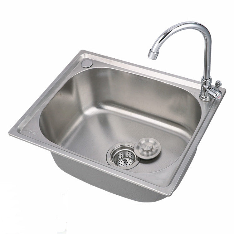 Scratchproof Kitchen Sink Stainless Steel 1 Holes Drop-In Kitchen Sink Only Clearhalo 'Home Improvement' 'home_improvement' 'home_improvement_kitchen_sinks' 'Kitchen Remodel & Kitchen Fixtures' 'Kitchen Sinks & Faucet Components' 'Kitchen Sinks' 'kitchen_sinks' 6890245