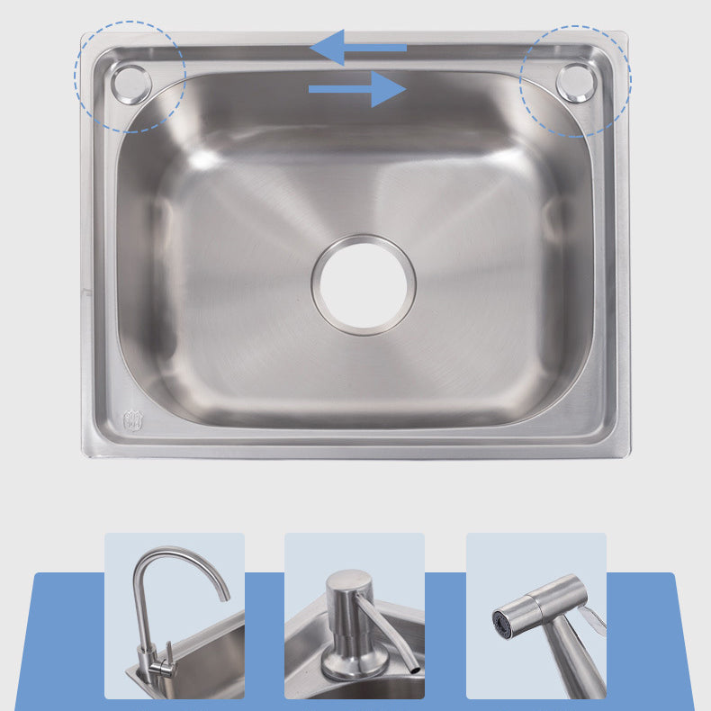 Scratchproof Kitchen Sink Stainless Steel 1 Holes Drop-In Kitchen Sink Only Clearhalo 'Home Improvement' 'home_improvement' 'home_improvement_kitchen_sinks' 'Kitchen Remodel & Kitchen Fixtures' 'Kitchen Sinks & Faucet Components' 'Kitchen Sinks' 'kitchen_sinks' 6890247