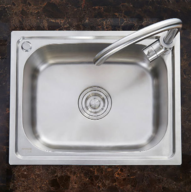 Scratchproof Kitchen Sink Stainless Steel 1 Holes Drop-In Kitchen Sink Only Clearhalo 'Home Improvement' 'home_improvement' 'home_improvement_kitchen_sinks' 'Kitchen Remodel & Kitchen Fixtures' 'Kitchen Sinks & Faucet Components' 'Kitchen Sinks' 'kitchen_sinks' 6890249