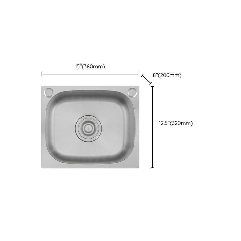 Scratchproof Kitchen Sink Stainless Steel 1 Holes Drop-In Kitchen Sink Only Clearhalo 'Home Improvement' 'home_improvement' 'home_improvement_kitchen_sinks' 'Kitchen Remodel & Kitchen Fixtures' 'Kitchen Sinks & Faucet Components' 'Kitchen Sinks' 'kitchen_sinks' 6890252