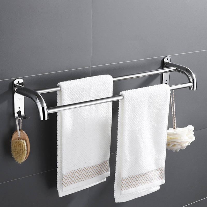 Silver/Black Bathroom Hardware Set Modern Bathroom Accessories Hardware Set Clearhalo 'Bathroom Hardware Sets' 'Bathroom Hardware' 'Bathroom Remodel & Bathroom Fixtures' 'bathroom_hardware_sets' 'Home Improvement' 'home_improvement' 'home_improvement_bathroom_hardware_sets' 6893091