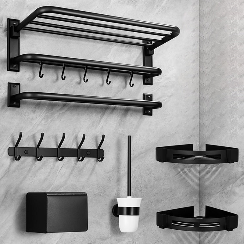 Matte Black Bathroom Hardware Set Modern Bathroom Accessory as Individual or as A Set Clearhalo 'Bathroom Hardware Sets' 'Bathroom Hardware' 'Bathroom Remodel & Bathroom Fixtures' 'bathroom_hardware_sets' 'Home Improvement' 'home_improvement' 'home_improvement_bathroom_hardware_sets' 6893125