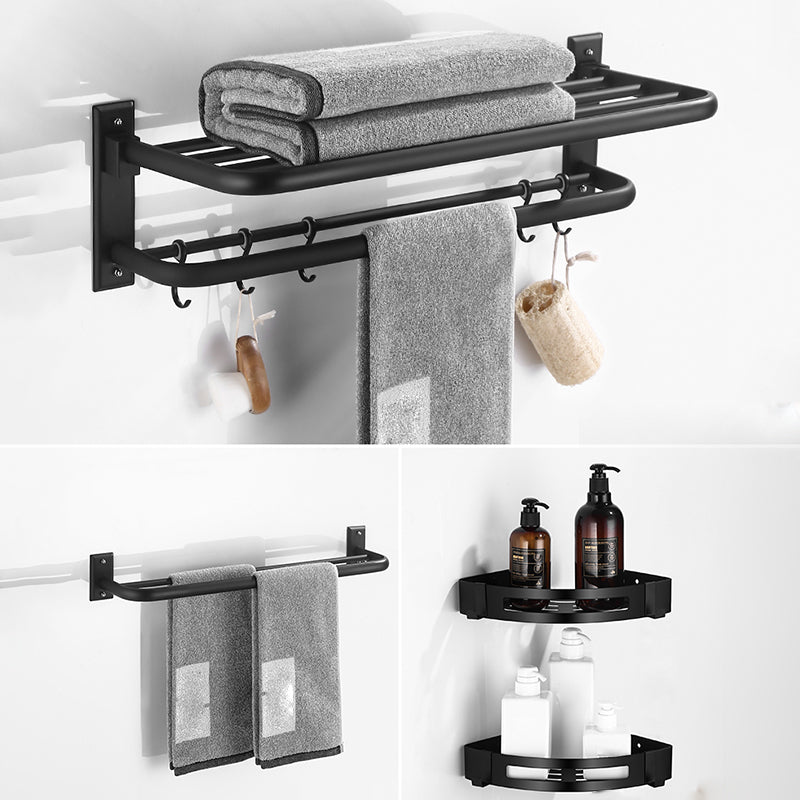 Matte Black Bathroom Hardware Set Modern Bathroom Accessory as Individual or as A Set 4-Piece Set (Towel Bar) Clearhalo 'Bathroom Hardware Sets' 'Bathroom Hardware' 'Bathroom Remodel & Bathroom Fixtures' 'bathroom_hardware_sets' 'Home Improvement' 'home_improvement' 'home_improvement_bathroom_hardware_sets' 6893127