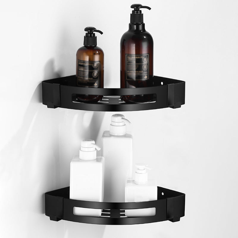 Matte Black Bathroom Hardware Set Modern Bathroom Accessory as Individual or as A Set Double Layer Triangle Bath Shelves Clearhalo 'Bathroom Hardware Sets' 'Bathroom Hardware' 'Bathroom Remodel & Bathroom Fixtures' 'bathroom_hardware_sets' 'Home Improvement' 'home_improvement' 'home_improvement_bathroom_hardware_sets' 6893138