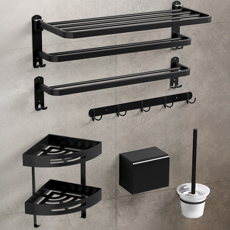 Black Modern Bathroom Accessory Set Stainless Bathroom Hardware Clearhalo 'Bathroom Hardware Sets' 'Bathroom Hardware' 'Bathroom Remodel & Bathroom Fixtures' 'bathroom_hardware_sets' 'Home Improvement' 'home_improvement' 'home_improvement_bathroom_hardware_sets' 6893199