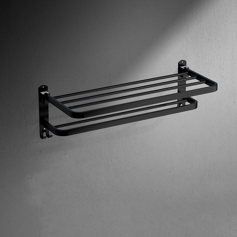 Black Modern Bathroom Accessory Set Stainless Bathroom Hardware Towel Rack Clearhalo 'Bathroom Hardware Sets' 'Bathroom Hardware' 'Bathroom Remodel & Bathroom Fixtures' 'bathroom_hardware_sets' 'Home Improvement' 'home_improvement' 'home_improvement_bathroom_hardware_sets' 6893203