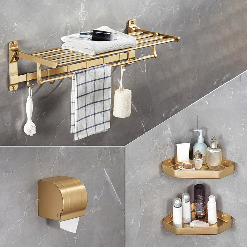 Modern Metal Bathroom Hardware Set Gold Bathroom Accessories Hardware Set 4-Piece Set Clearhalo 'Bathroom Hardware Sets' 'Bathroom Hardware' 'Bathroom Remodel & Bathroom Fixtures' 'bathroom_hardware_sets' 'Home Improvement' 'home_improvement' 'home_improvement_bathroom_hardware_sets' 6893229