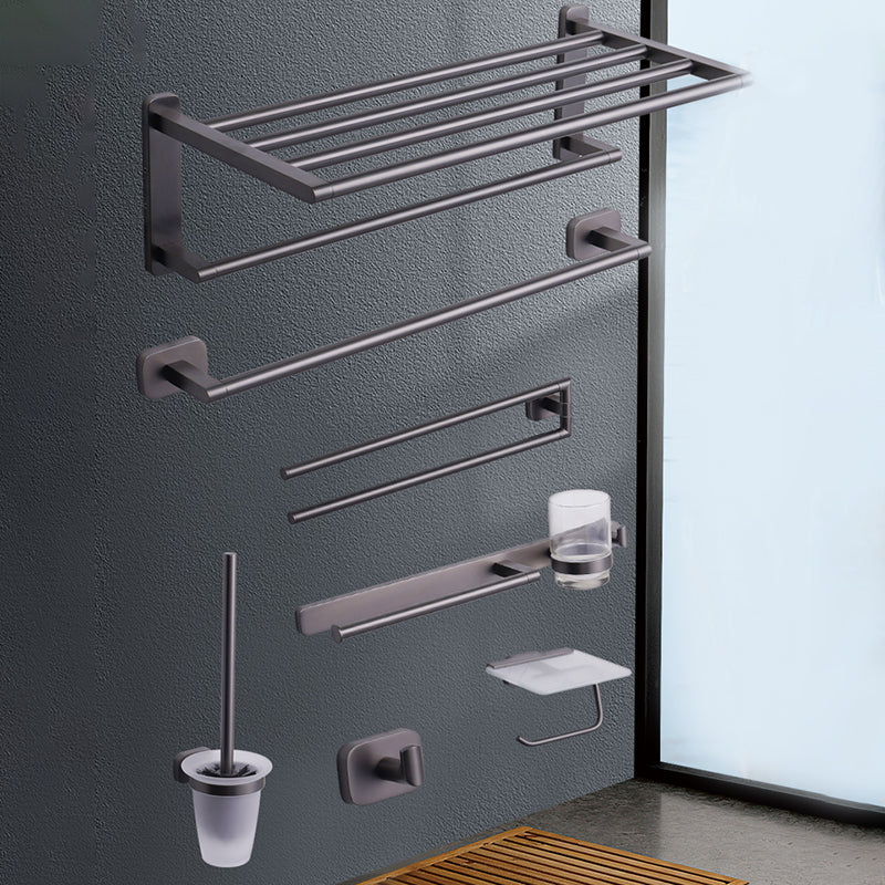 Modern Metal Bathroom Hardware Set Black Bathroom Accessories Hardware Set Clearhalo 'Bathroom Hardware Sets' 'Bathroom Hardware' 'Bathroom Remodel & Bathroom Fixtures' 'bathroom_hardware_sets' 'Home Improvement' 'home_improvement' 'home_improvement_bathroom_hardware_sets' 6893245