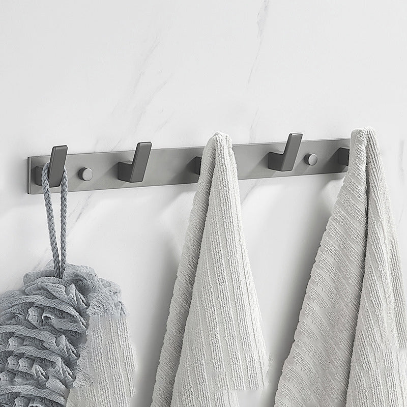 Modern Chrome Bathroom Accessory Set Aluminum Bath Hardware Set Towel/Robe Hook Clearhalo 'Bathroom Hardware Sets' 'Bathroom Hardware' 'Bathroom Remodel & Bathroom Fixtures' 'bathroom_hardware_sets' 'Home Improvement' 'home_improvement' 'home_improvement_bathroom_hardware_sets' 6893253