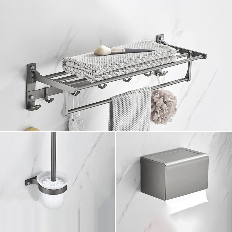 Modern Chrome Bathroom Accessory Set Aluminum Bath Hardware Set 3-Piece Set (Toilet Paper Holder) Clearhalo 'Bathroom Hardware Sets' 'Bathroom Hardware' 'Bathroom Remodel & Bathroom Fixtures' 'bathroom_hardware_sets' 'Home Improvement' 'home_improvement' 'home_improvement_bathroom_hardware_sets' 6893278