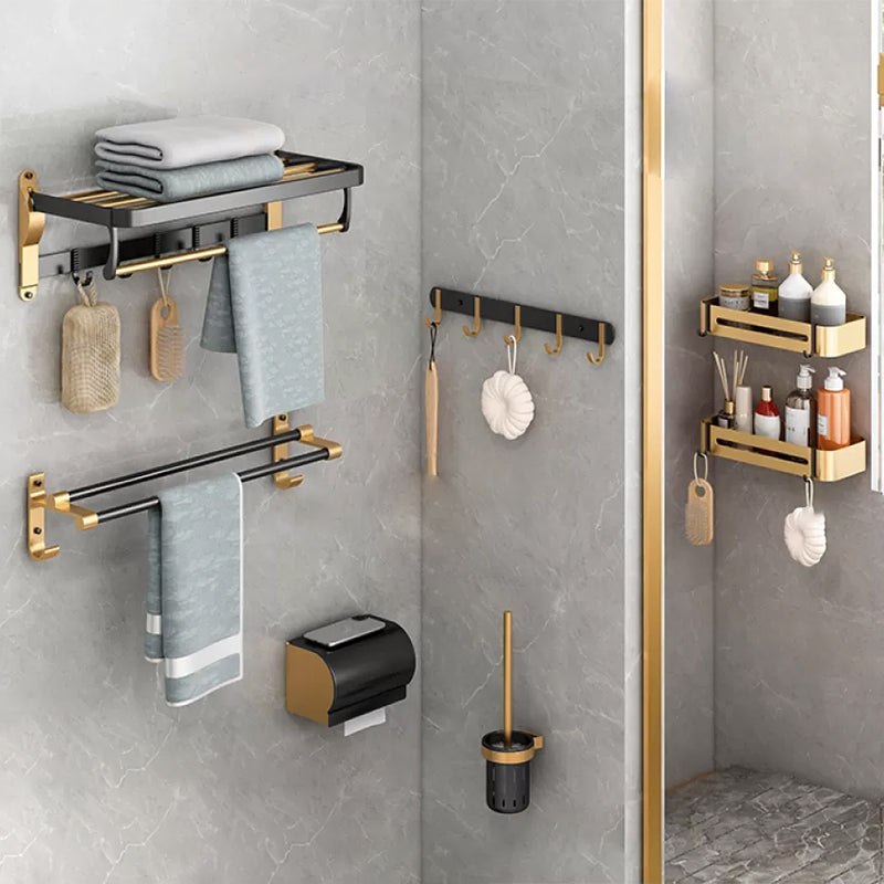 Modern Bathroom Hardware Set Stainless Bathroom Accessories Hardware Set 7-Piece Set (Square Bath Shelf) Clearhalo 'Bathroom Hardware Sets' 'Bathroom Hardware' 'Bathroom Remodel & Bathroom Fixtures' 'bathroom_hardware_sets' 'Home Improvement' 'home_improvement' 'home_improvement_bathroom_hardware_sets' 6893312