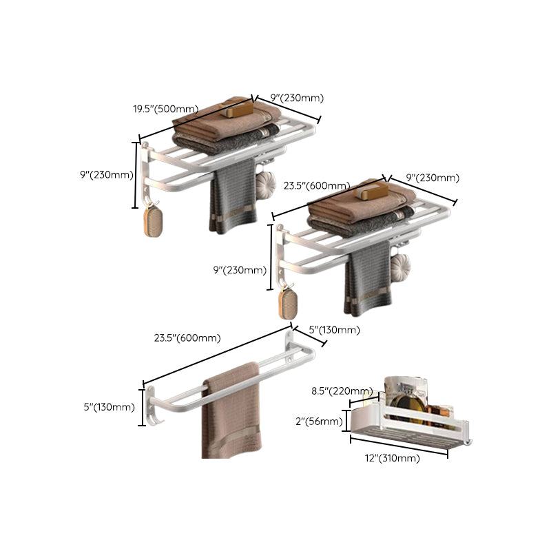 Modern White Bathroom Accessory As Individual Or As a Set in Metal Clearhalo 'Bathroom Hardware Sets' 'Bathroom Hardware' 'Bathroom Remodel & Bathroom Fixtures' 'bathroom_hardware_sets' 'Home Improvement' 'home_improvement' 'home_improvement_bathroom_hardware_sets' 6893348