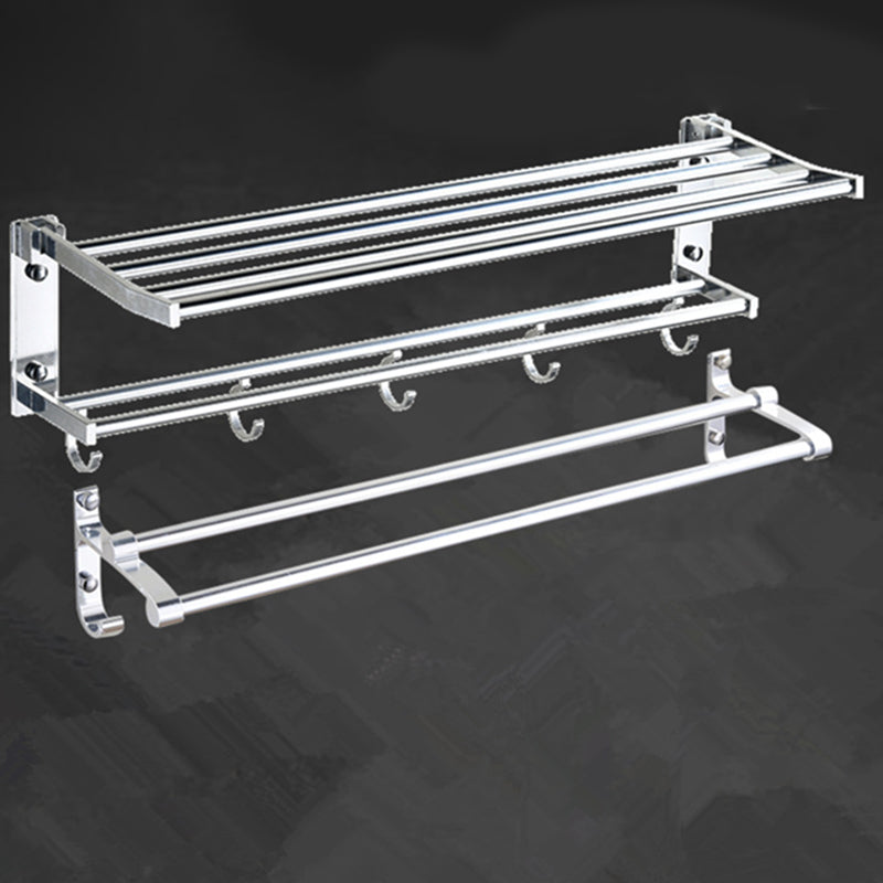 Modern Stainless Steel Paper Holder Bath Shelf Bathroom Accessory Kit Towel Rack with Towel Bar Clearhalo 'Bathroom Hardware Sets' 'Bathroom Hardware' 'Bathroom Remodel & Bathroom Fixtures' 'bathroom_hardware_sets' 'Home Improvement' 'home_improvement' 'home_improvement_bathroom_hardware_sets' 6893363