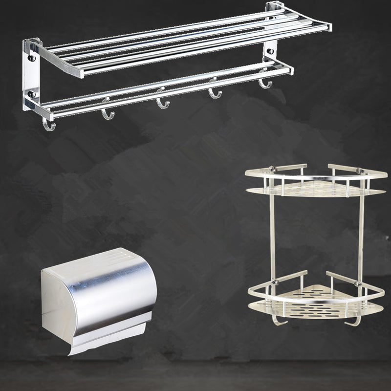 Modern Stainless Steel Paper Holder Bath Shelf Bathroom Accessory Kit 3-Piece Set (Toilet Paper Holder) Clearhalo 'Bathroom Hardware Sets' 'Bathroom Hardware' 'Bathroom Remodel & Bathroom Fixtures' 'bathroom_hardware_sets' 'Home Improvement' 'home_improvement' 'home_improvement_bathroom_hardware_sets' 6893367