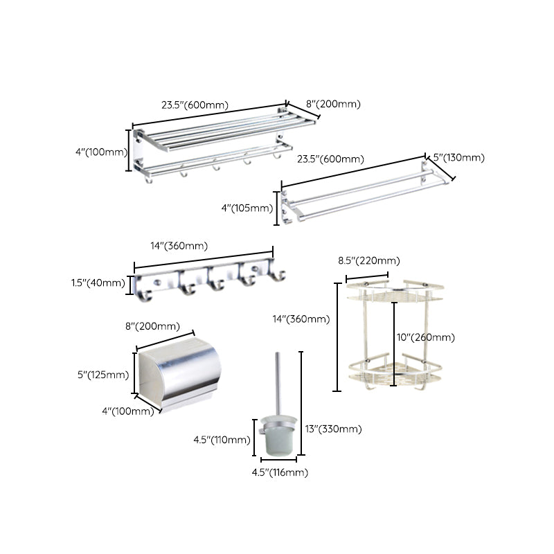 Modern Stainless Steel Paper Holder Bath Shelf Bathroom Accessory Kit Clearhalo 'Bathroom Hardware Sets' 'Bathroom Hardware' 'Bathroom Remodel & Bathroom Fixtures' 'bathroom_hardware_sets' 'Home Improvement' 'home_improvement' 'home_improvement_bathroom_hardware_sets' 6893369