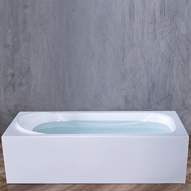 Acrylic Soaking Bathtub Antique Finish Rectangular Back to Wall Bath Clearhalo 'Bathroom Remodel & Bathroom Fixtures' 'Bathtubs' 'Home Improvement' 'home_improvement' 'home_improvement_bathtubs' 'Showers & Bathtubs' 6895611