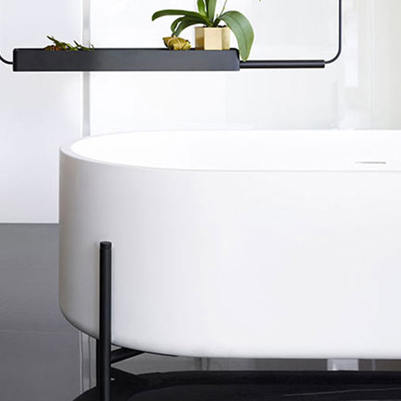 Oval Stone Soaking Bathtub Antique Finish Back to Wall Bath Tub Clearhalo 'Bathroom Remodel & Bathroom Fixtures' 'Bathtubs' 'Home Improvement' 'home_improvement' 'home_improvement_bathtubs' 'Showers & Bathtubs' 6895670