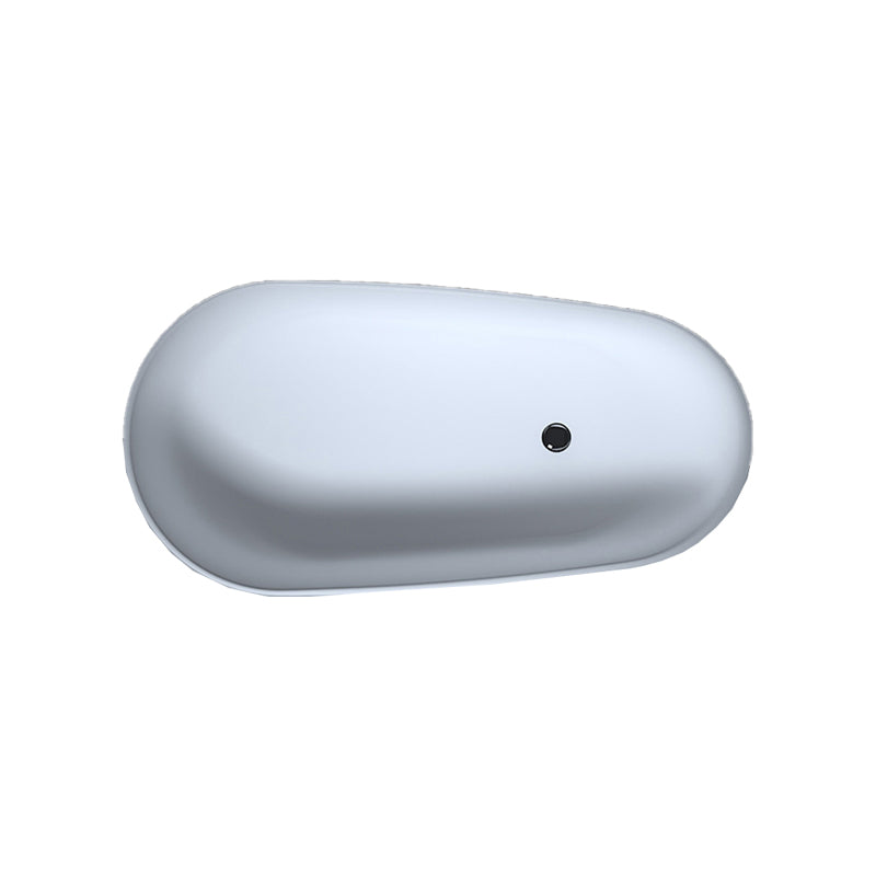 Modern Stone Freestanding Oval Tub Soaking 25.2-inch Tall White Bathtub(Board not Include) Clearhalo 'Bathroom Remodel & Bathroom Fixtures' 'Bathtubs' 'Home Improvement' 'home_improvement' 'home_improvement_bathtubs' 'Showers & Bathtubs' 6895682