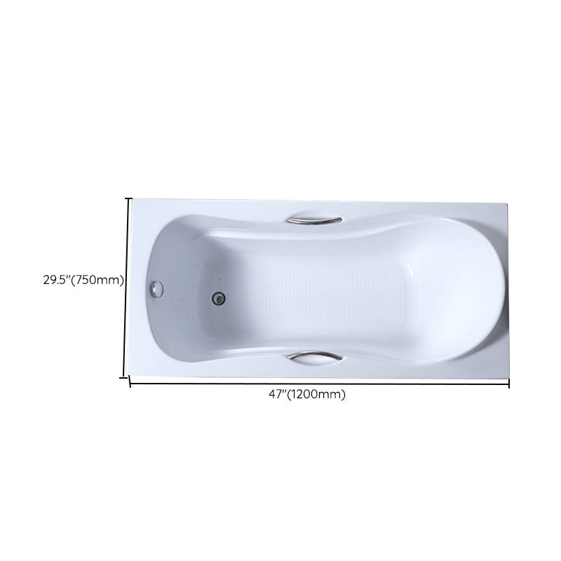 Acrylic Soaking Bath Antique Finish Rectangular Back to Wall Bath Tub Clearhalo 'Bathroom Remodel & Bathroom Fixtures' 'Bathtubs' 'Home Improvement' 'home_improvement' 'home_improvement_bathtubs' 'Showers & Bathtubs' 6895719