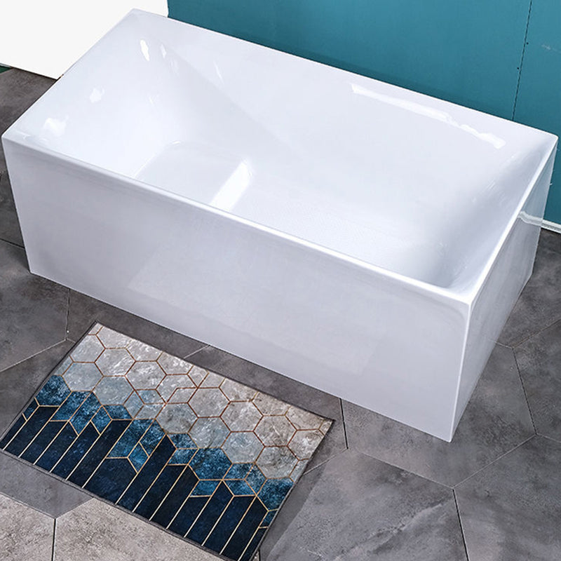 Acrylic Soaking Bathtub White Rectangular Back to Wall Bath Tub With Seat Clearhalo 'Bathroom Remodel & Bathroom Fixtures' 'Bathtubs' 'Home Improvement' 'home_improvement' 'home_improvement_bathtubs' 'Showers & Bathtubs' 6895750