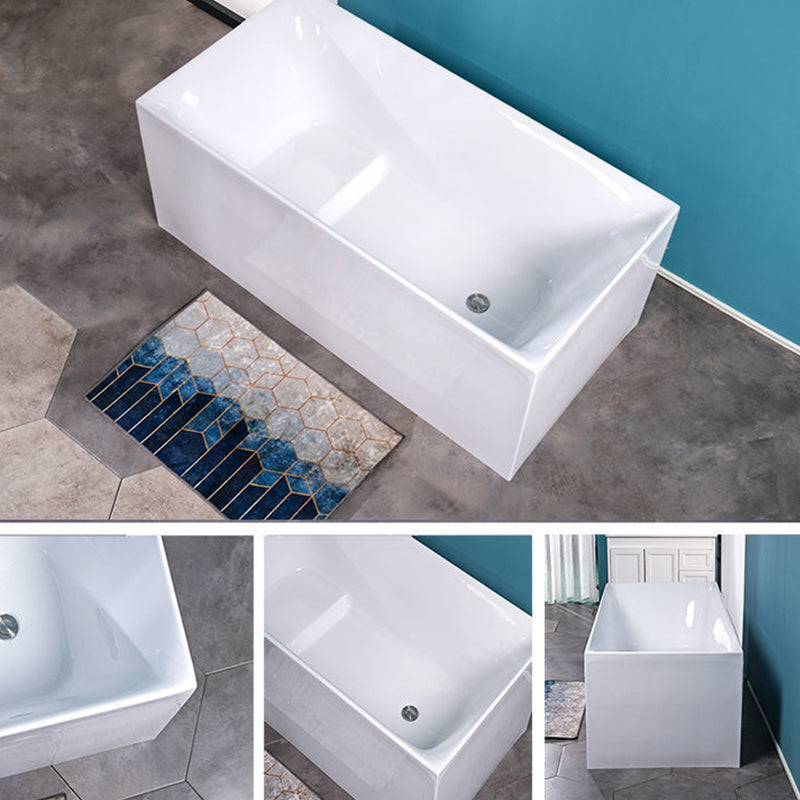 Acrylic Soaking Bathtub White Rectangular Back to Wall Bath Tub Clearhalo 'Bathroom Remodel & Bathroom Fixtures' 'Bathtubs' 'Home Improvement' 'home_improvement' 'home_improvement_bathtubs' 'Showers & Bathtubs' 6895755