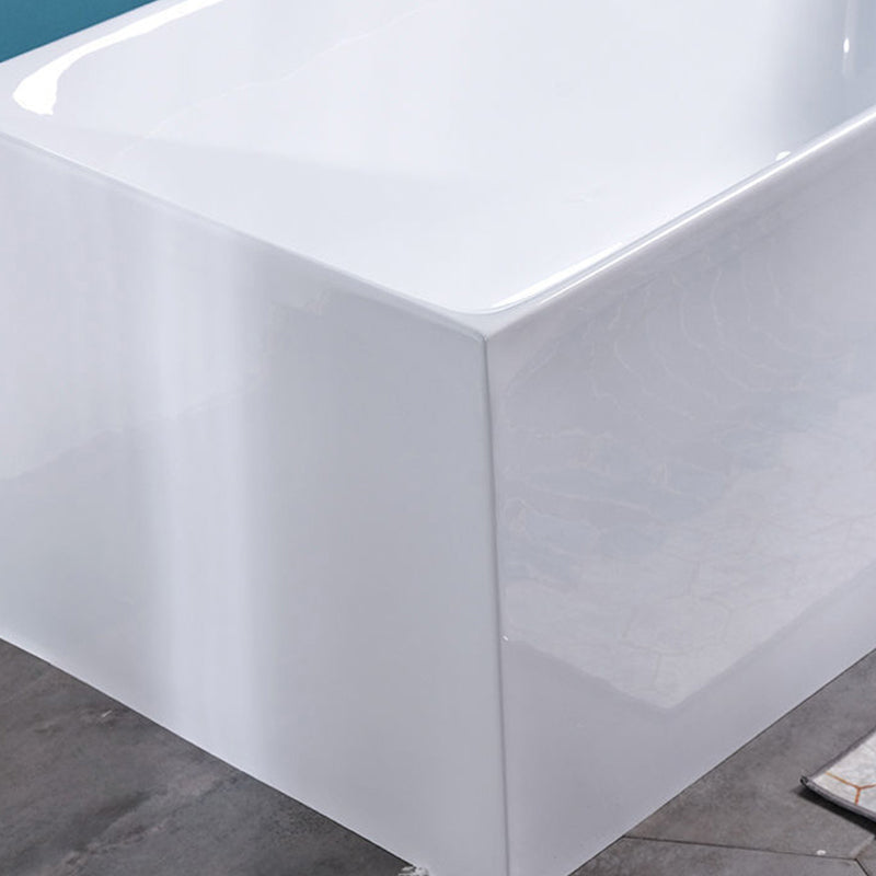 Acrylic Soaking Bathtub White Rectangular Back to Wall Bath Tub Clearhalo 'Bathroom Remodel & Bathroom Fixtures' 'Bathtubs' 'Home Improvement' 'home_improvement' 'home_improvement_bathtubs' 'Showers & Bathtubs' 6895756