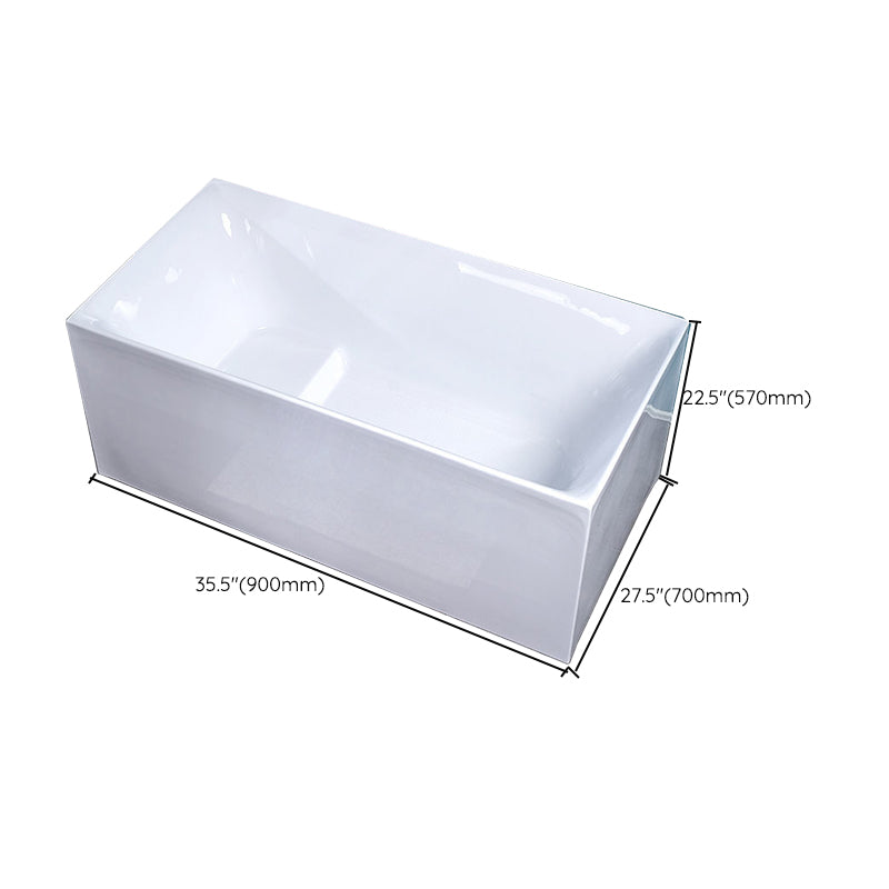 Acrylic Soaking Bathtub White Rectangular Back to Wall Bath Tub Clearhalo 'Bathroom Remodel & Bathroom Fixtures' 'Bathtubs' 'Home Improvement' 'home_improvement' 'home_improvement_bathtubs' 'Showers & Bathtubs' 6895758