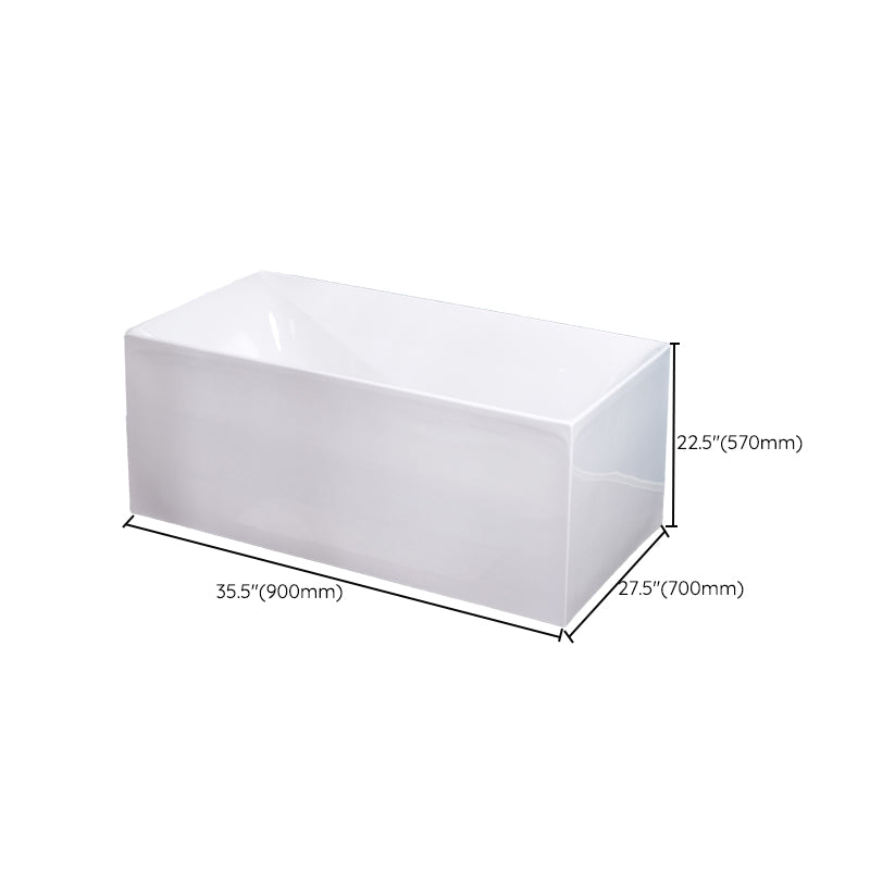 Acrylic Soaking Bathtub White Rectangular Back to Wall Bath Tub Clearhalo 'Bathroom Remodel & Bathroom Fixtures' 'Bathtubs' 'Home Improvement' 'home_improvement' 'home_improvement_bathtubs' 'Showers & Bathtubs' 6895759