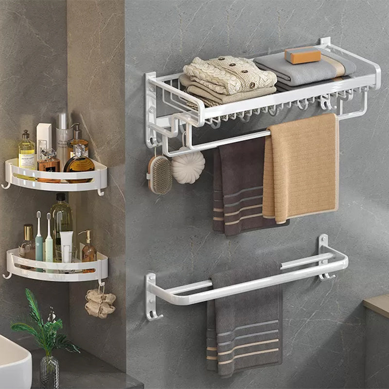 Modern Bathroom Accessory Kit White Paper Holder Bath Shelf Bath Hardware Set 4-Piece Set (Towel Bar) Clearhalo 'Bathroom Hardware Sets' 'Bathroom Hardware' 'Bathroom Remodel & Bathroom Fixtures' 'bathroom_hardware_sets' 'Home Improvement' 'home_improvement' 'home_improvement_bathroom_hardware_sets' 6896943