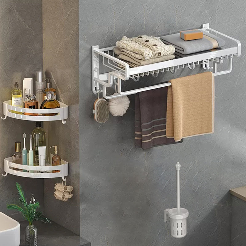 Modern Bathroom Accessory Kit White Paper Holder Bath Shelf Bath Hardware Set 4-Piece (Towel Rack) Clearhalo 'Bathroom Hardware Sets' 'Bathroom Hardware' 'Bathroom Remodel & Bathroom Fixtures' 'bathroom_hardware_sets' 'Home Improvement' 'home_improvement' 'home_improvement_bathroom_hardware_sets' 6896970