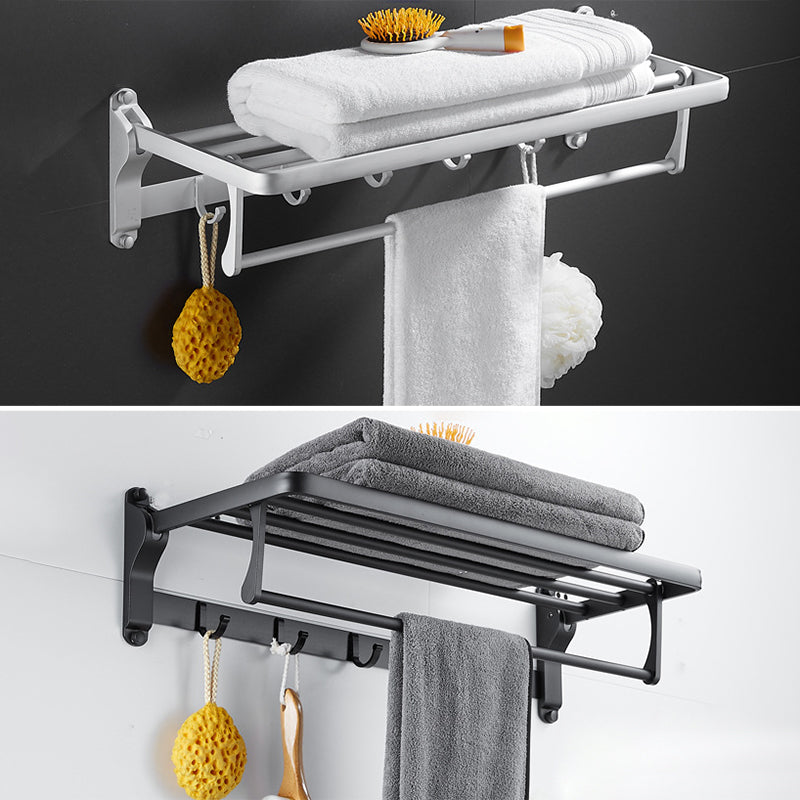 6-Piece Contemporary Bath Hardware Set Bath Shelf/Towel Bar Paper Holder Included Clearhalo 'Bathroom Hardware Sets' 'Bathroom Hardware' 'Bathroom Remodel & Bathroom Fixtures' 'bathroom_hardware_sets' 'Home Improvement' 'home_improvement' 'home_improvement_bathroom_hardware_sets' 6897009