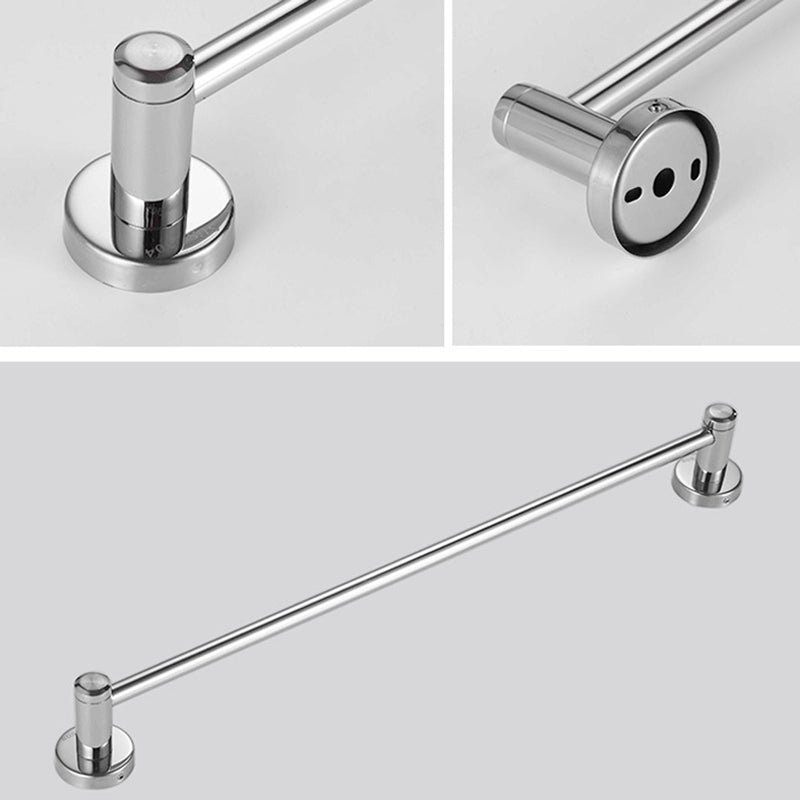 Polished Chrome 5-Piece Modern Bathroom Accessory Set with Bath Shelf Clearhalo 'Bathroom Hardware Sets' 'Bathroom Hardware' 'Bathroom Remodel & Bathroom Fixtures' 'bathroom_hardware_sets' 'Home Improvement' 'home_improvement' 'home_improvement_bathroom_hardware_sets' 6897055