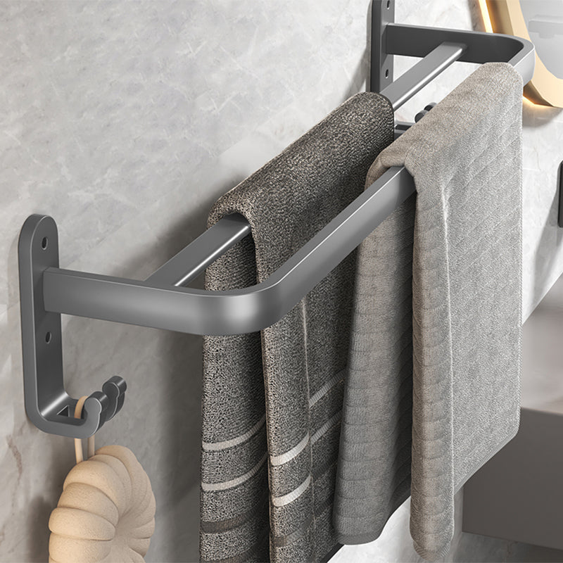 Modern Bath Hardware Set Grey Bath Shelf Paper Holder Bathroom Accessory Kit Clearhalo 'Bathroom Hardware Sets' 'Bathroom Hardware' 'Bathroom Remodel & Bathroom Fixtures' 'bathroom_hardware_sets' 'Home Improvement' 'home_improvement' 'home_improvement_bathroom_hardware_sets' 6897057