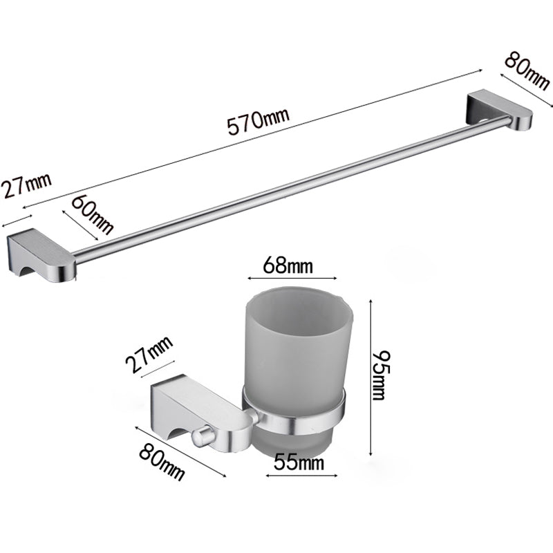 6-Piece Chrome Bathroom Accessory as Individual or as a Set with Towel Ring Bar Clearhalo 'Bathroom Hardware Sets' 'Bathroom Hardware' 'Bathroom Remodel & Bathroom Fixtures' 'bathroom_hardware_sets' 'Home Improvement' 'home_improvement' 'home_improvement_bathroom_hardware_sets' 6897089