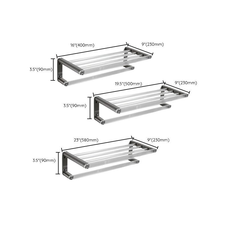 Modern Bathroom Set Grey Towel Bar Bath Shelf Bathroom Accessory Kit Clearhalo 'Bathroom Hardware Sets' 'Bathroom Hardware' 'Bathroom Remodel & Bathroom Fixtures' 'bathroom_hardware_sets' 'Home Improvement' 'home_improvement' 'home_improvement_bathroom_hardware_sets' 6897182