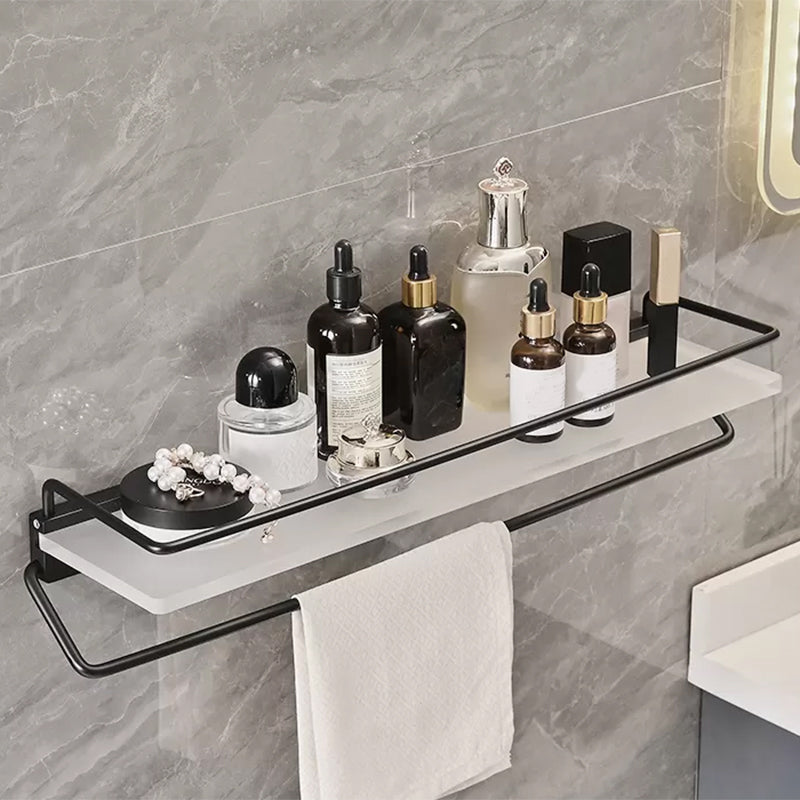 Modern Bathroom Accessory Set Bath Shelf Towel Bar Black Bath Hardware Set Clearhalo 'Bathroom Hardware Sets' 'Bathroom Hardware' 'Bathroom Remodel & Bathroom Fixtures' 'bathroom_hardware_sets' 'Home Improvement' 'home_improvement' 'home_improvement_bathroom_hardware_sets' 6897256