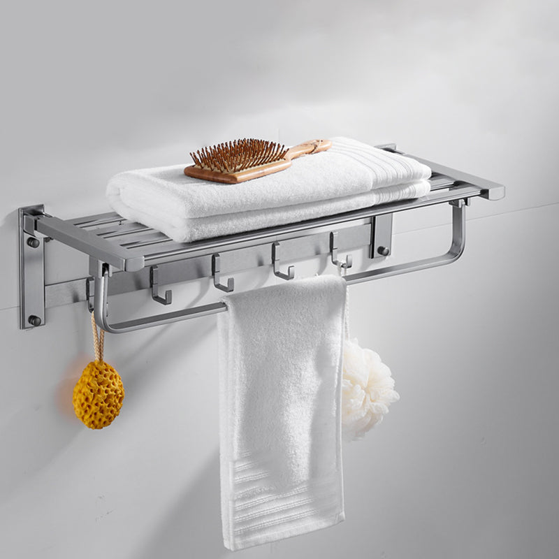 5-Piece Bathroom Accessory Set Alumimun Bath Shelf/Towel Bar Included Bathroom Set Clearhalo 'Bathroom Hardware Sets' 'Bathroom Hardware' 'Bathroom Remodel & Bathroom Fixtures' 'bathroom_hardware_sets' 'Home Improvement' 'home_improvement' 'home_improvement_bathroom_hardware_sets' 6897281