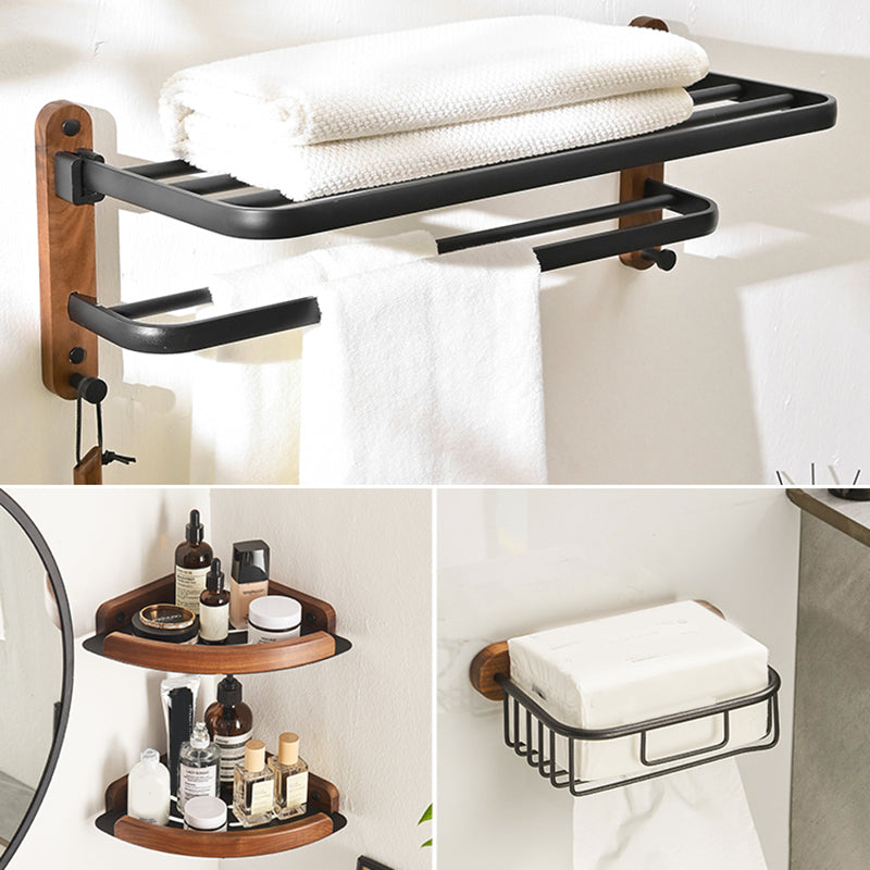 Traditional Bathroom Accessory As Individual Or As a Set in Black Black 4-Piece Set (Toilet Paper Holder) Clearhalo 'Bathroom Hardware Sets' 'Bathroom Hardware' 'Bathroom Remodel & Bathroom Fixtures' 'bathroom_hardware_sets' 'Home Improvement' 'home_improvement' 'home_improvement_bathroom_hardware_sets' 6897393