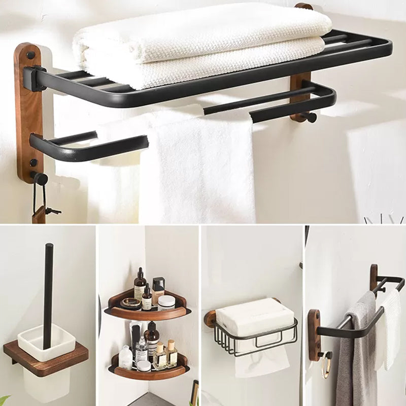Traditional Bathroom Accessory As Individual Or As a Set in Black Black 6-Piece Set Clearhalo 'Bathroom Hardware Sets' 'Bathroom Hardware' 'Bathroom Remodel & Bathroom Fixtures' 'bathroom_hardware_sets' 'Home Improvement' 'home_improvement' 'home_improvement_bathroom_hardware_sets' 6897399