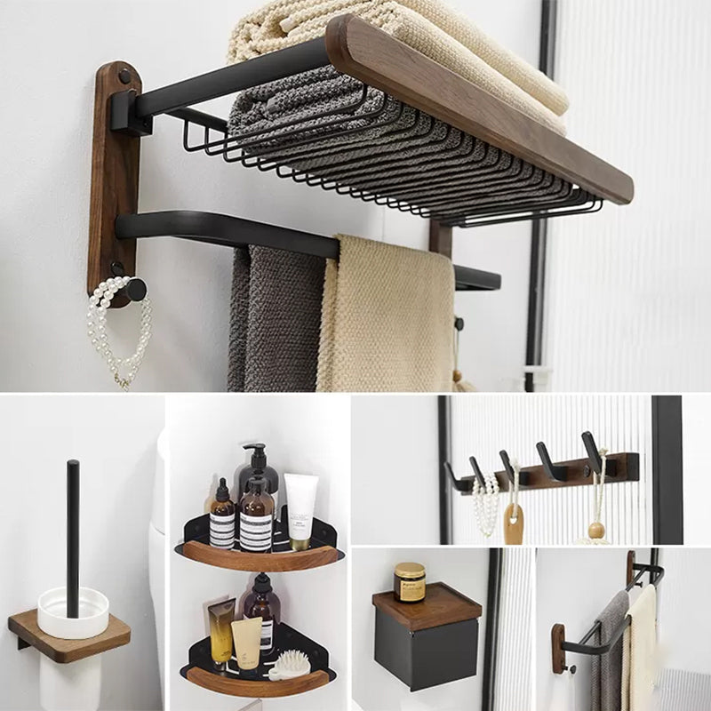 Traditional Bathroom Accessory As Individual Or As a Set in Black Brown 7-Piece Set (Toilet Paper Holder) Clearhalo 'Bathroom Hardware Sets' 'Bathroom Hardware' 'Bathroom Remodel & Bathroom Fixtures' 'bathroom_hardware_sets' 'Home Improvement' 'home_improvement' 'home_improvement_bathroom_hardware_sets' 6897408