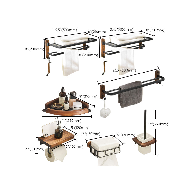 Traditional Bathroom Accessory As Individual Or As a Set in Black Clearhalo 'Bathroom Hardware Sets' 'Bathroom Hardware' 'Bathroom Remodel & Bathroom Fixtures' 'bathroom_hardware_sets' 'Home Improvement' 'home_improvement' 'home_improvement_bathroom_hardware_sets' 6897414