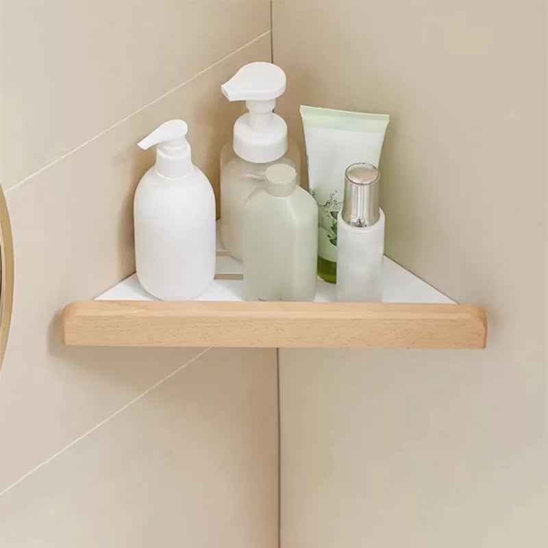 White Bathroom Set Solid Wood & Aluminum Bathroom Accessory as Individual or as a Set Triangular Bath Shelf Clearhalo 'Bathroom Hardware Sets' 'Bathroom Hardware' 'Bathroom Remodel & Bathroom Fixtures' 'bathroom_hardware_sets' 'Home Improvement' 'home_improvement' 'home_improvement_bathroom_hardware_sets' 6897451